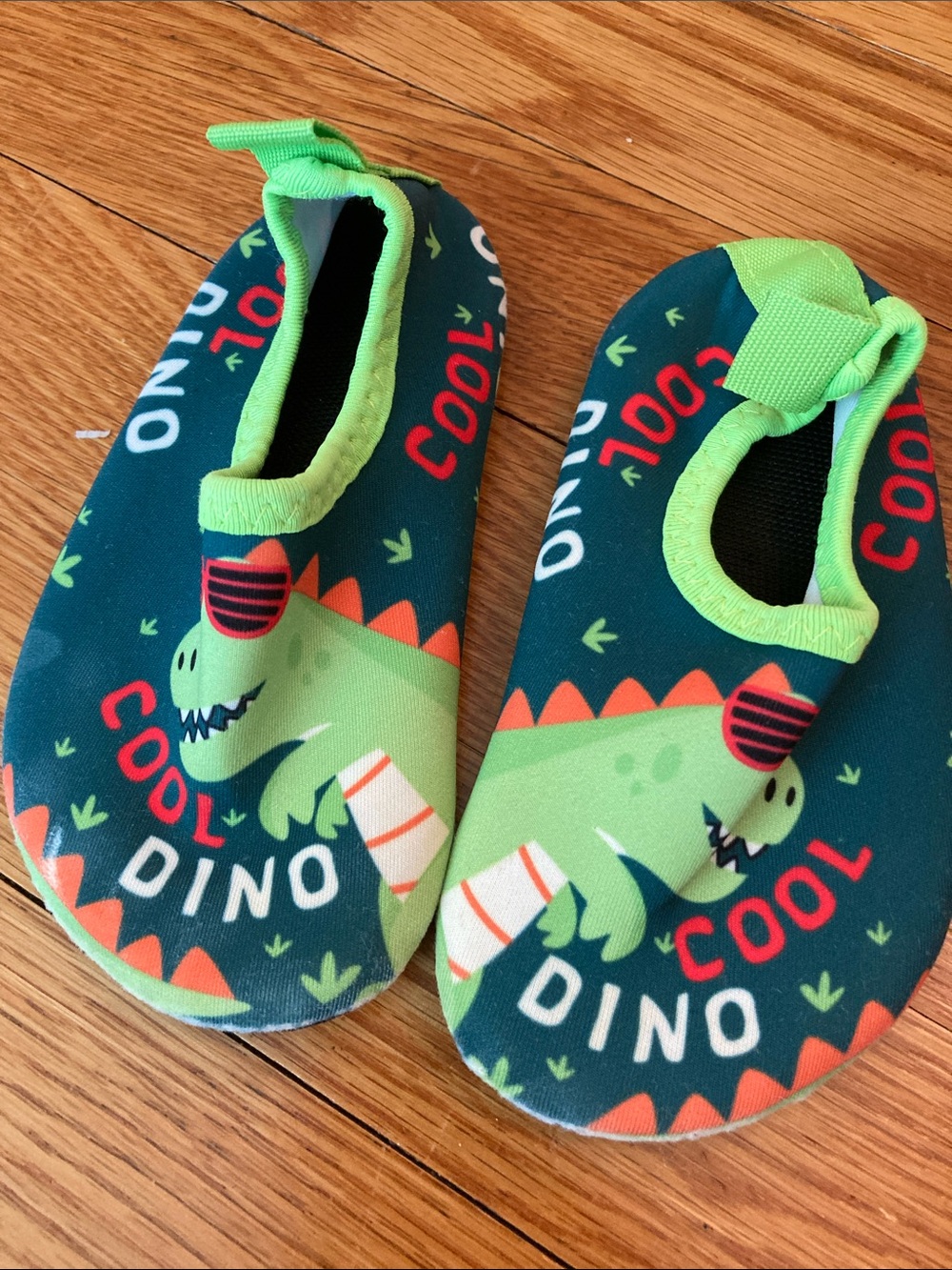Kids' Green 'Cool Dino' Slip-On Water Shoes